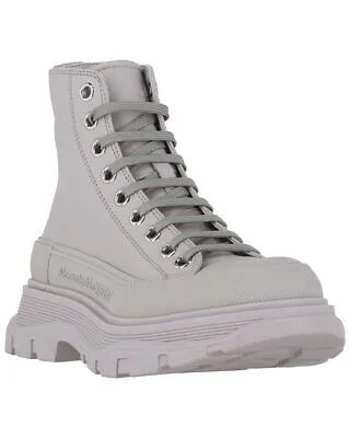 Женские кожаные высокие кеды Alexander Mcqueen Tread Slick