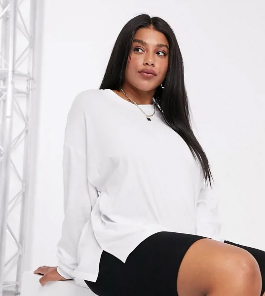 Белый oversized-лонгслив ASOS DESIGN Curve