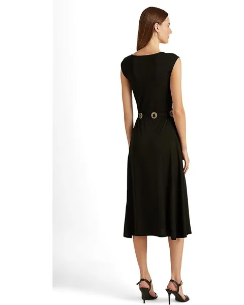 Платье LAUREN Ralph Lauren Belted Jersey Cap-Sleeve Dress, цвет Polo Black