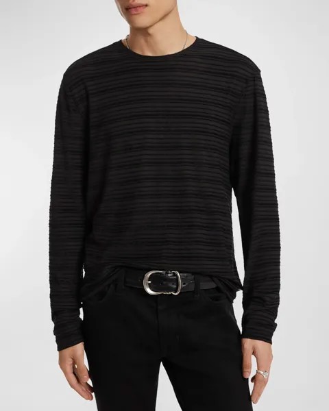 Мужская футболка Alain в фактурную полоску John Varvatos, цвет Black