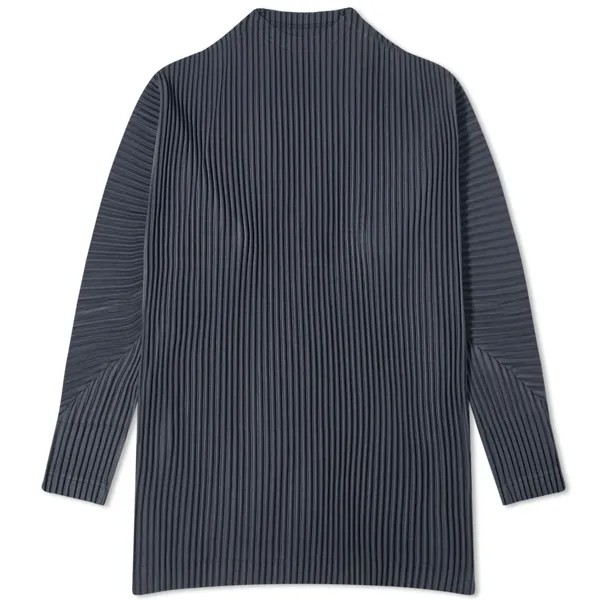 Футболка Homme Plissé Issey Miyake Pleated Long Sleeve, цвет Ink Blue
