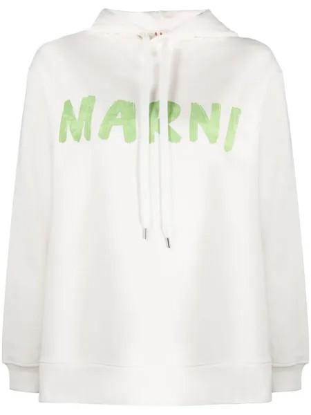 Marni худи с логотипом, белый