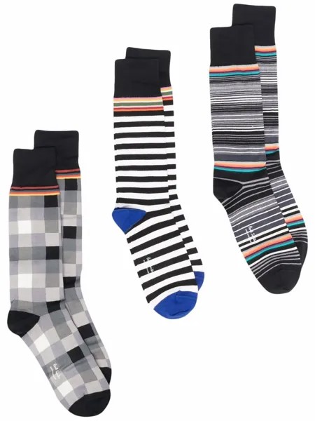 PAUL SMITH комплект из трех пар носков с узором