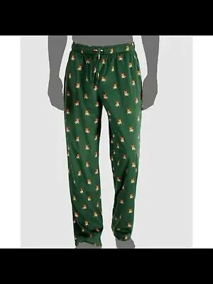 CLUBROOM Intimates Зеленые флисовые праздничные штаны для сна с карманами L