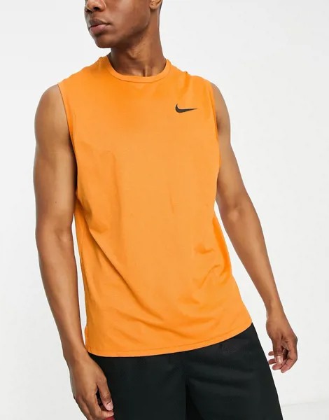 Оранжевая майка Nike Pro Training Hyperdry Dri-FIT-Оранжевый цвет