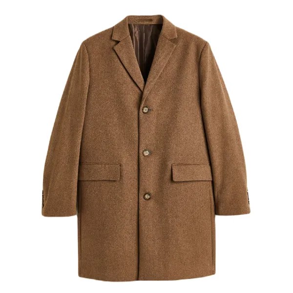 Пальто H&M Wool-blend, ткоричневый