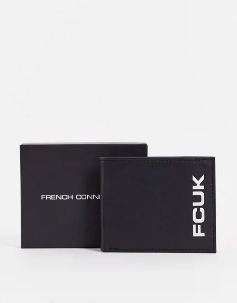 Черный бумажник с крупным логотипом French Connection FCUK-Черный цвет