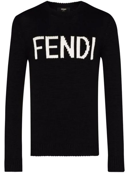 Fendi свитер с вышитым логотипом