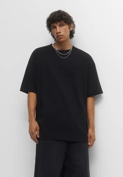 Базовая футболка Oversize Short Sleeve PULL&BEAR, черный