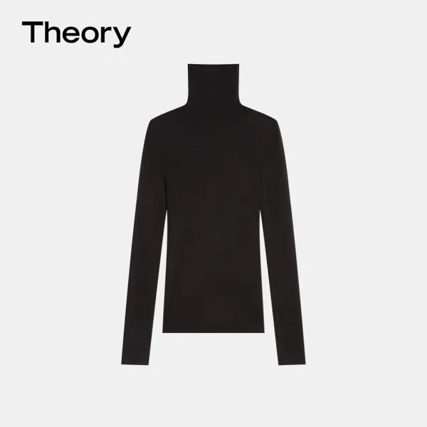 Рубашка женская Theory с высоким воротником и длинными рукавами, бежевый