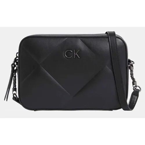 Сумка колье CALVIN KLEIN, фактура зернистая, черный