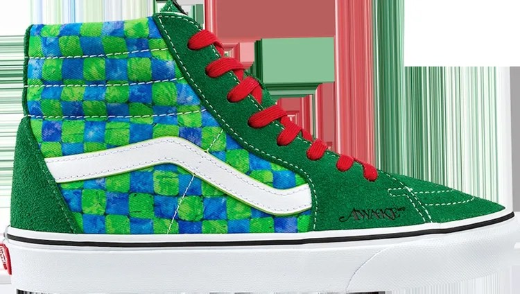 Кеды Vans Awake NY x Sk8-Hi Green Checkerboard, зеленый