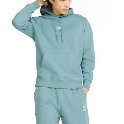 Мужская синяя повседневная верхняя одежда Puma Classics Relaxed Pullover Hoodie 533438-50