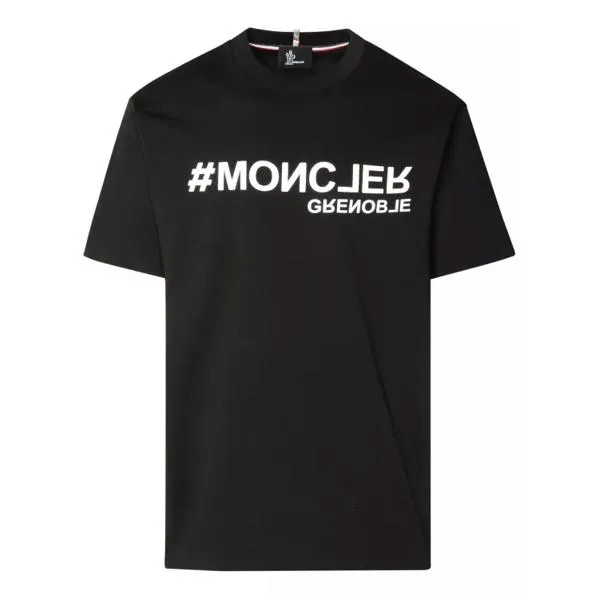 Футболка black cotton t-shirt Moncler, черный