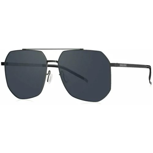 Солнцезащитные очки BOLON, квадратные, оправа: металл, с защитой от УФ, поляризационные, для мужчин, черный