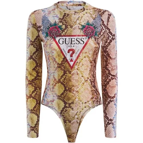 Боди-лонгслив GUESS, размер 48/L, мультиколор