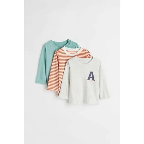 Лонгслив H&M, 3шт., размер 80, бирюзовый