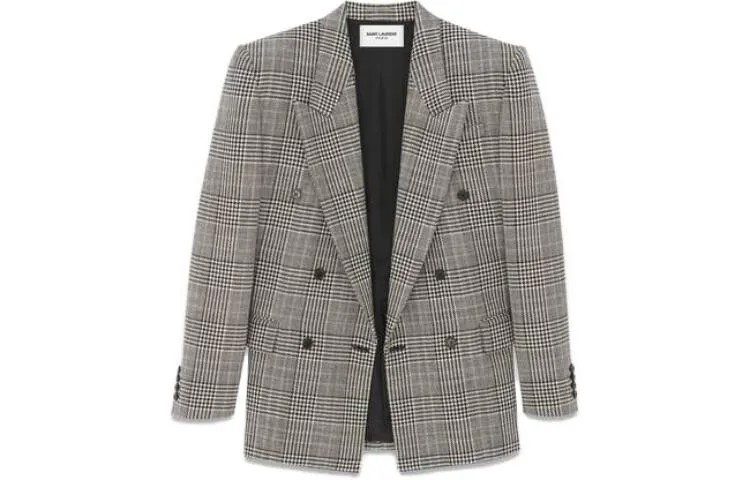 Деловой костюм женский серый Saint Laurent