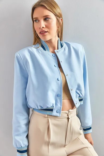 Женская куртка на подкладке в рубчик SHADE, голубые