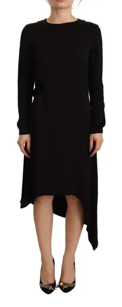 Платье HANAMI DOR Черное асимметричное платье-футляр из вискозы длиной до колена IT38/US4/XS $300