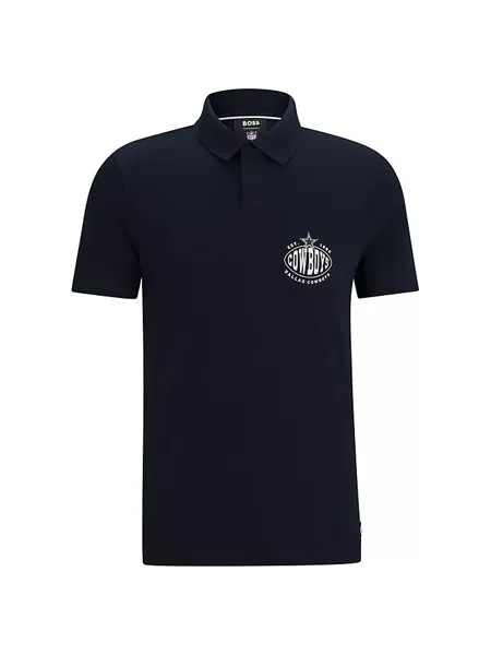 Рубашка-поло из хлопкового пике BOSS x NFL с совместным брендингом Boss, цвет cowboys dark blue