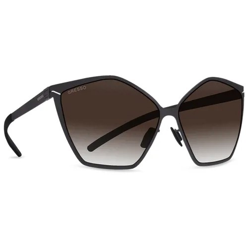 Солнцезащитные очки Gresso, кошачий глаз, с защитой от УФ, градиентные, для женщин, черный