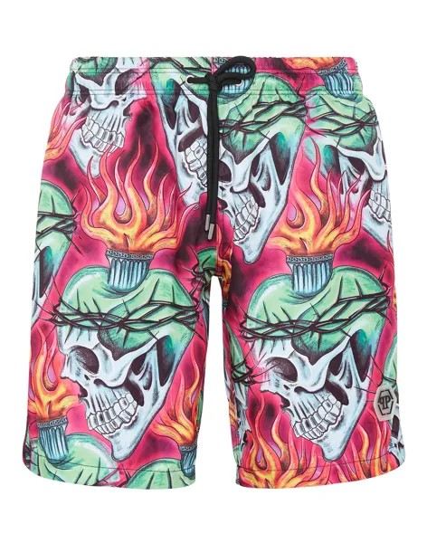 Шорты для плавания Love Tattoo Philipp Plein, цвет Black / Green