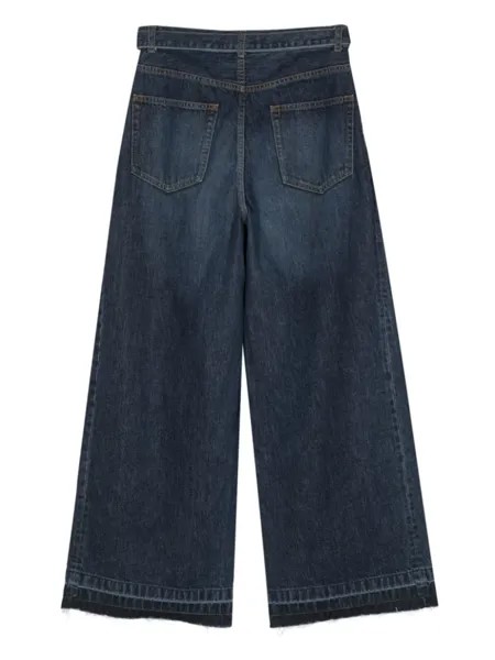 Sacai джинсы широкого кроя с поясом, синий