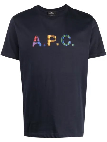 A.P.C. толстовка Derek в клетку тартан, синий