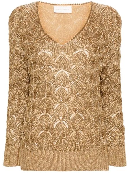 Alberta Ferretti джемпер с эффектом металлик, золотой