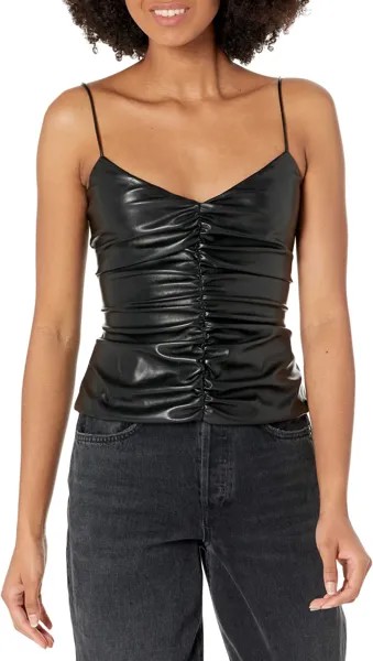 Майка Faux Leather Ruched Cami 7 For All Mankind, черный