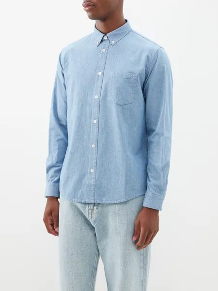 Рубашка edouard из хлопка и шамбре A.P.C., синий