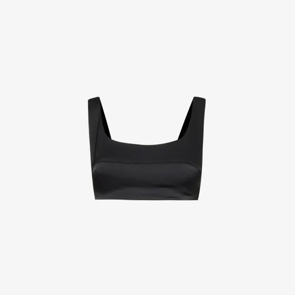 Укороченный атласный топ Ada Frankie Shop, черный