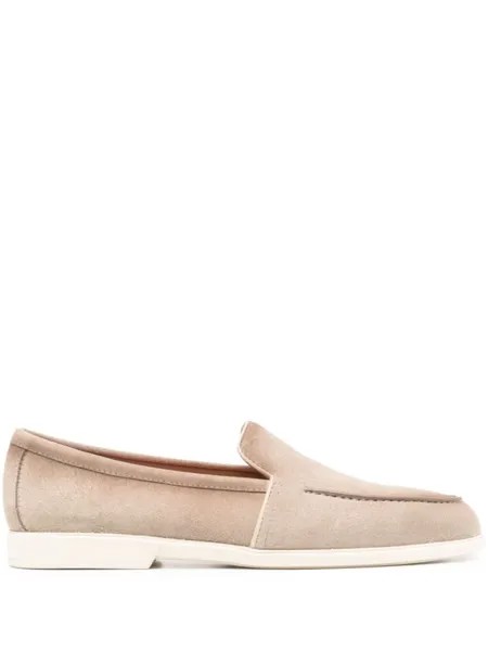Santoni замшевые лоферы, нейтральный цвет
