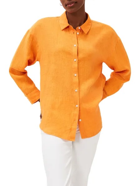 Удлиненная льняная рубашка Phase Eight Lou, мандариновый