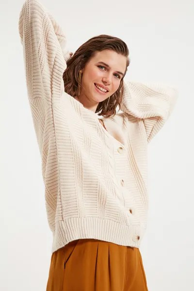 Кардиган Trendyol Stone Knit с детальной отделкой