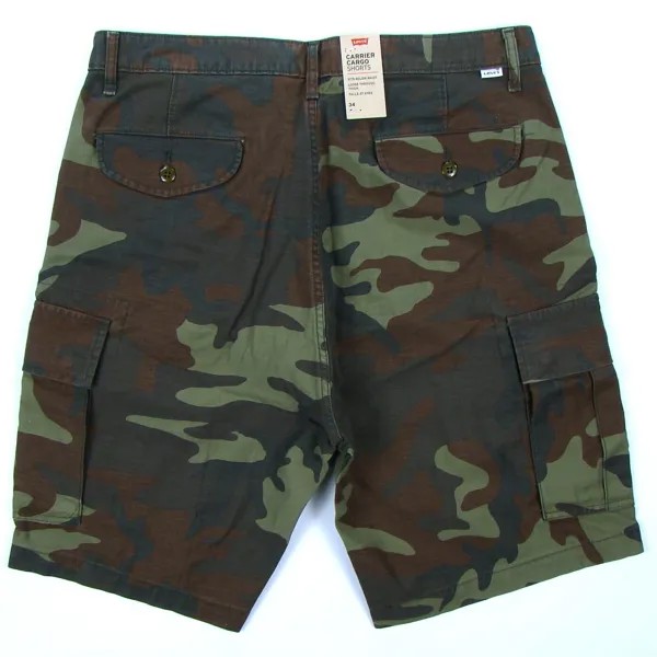 Levis Cargo Shorts Mens Carrier GREEN CAMO Low Rise Loose Fit