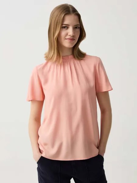 Вискозная блузка со складками Ovs, цвет peach orange