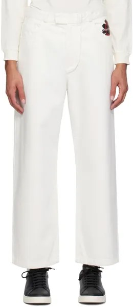 Белые джинсы на шнуровке Emporio Armani