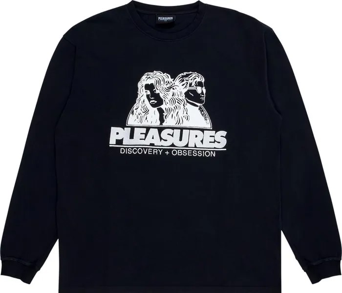 Футболка Pleasures Discovery Heavyweight Long-Sleeve T-Shirt 'Black', черный