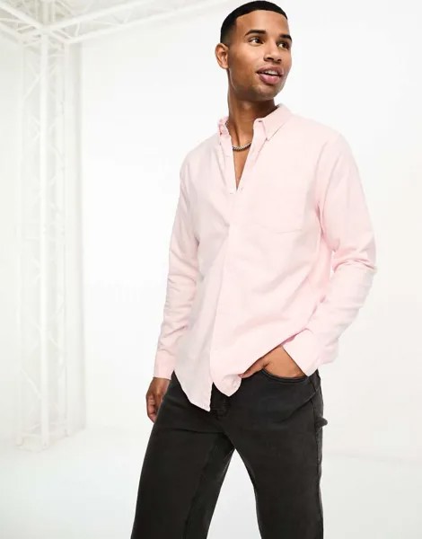Розовая оксфордская рубашка с карманами и логотипом Hollister