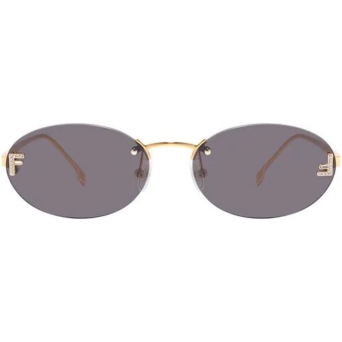 Солнцезащитные очки FENDI, овальные, оправа: металл, складные, для женщин, золотой/золотой