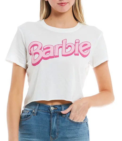 Укороченная футболка с логотипом Junk Food Barbie, белый