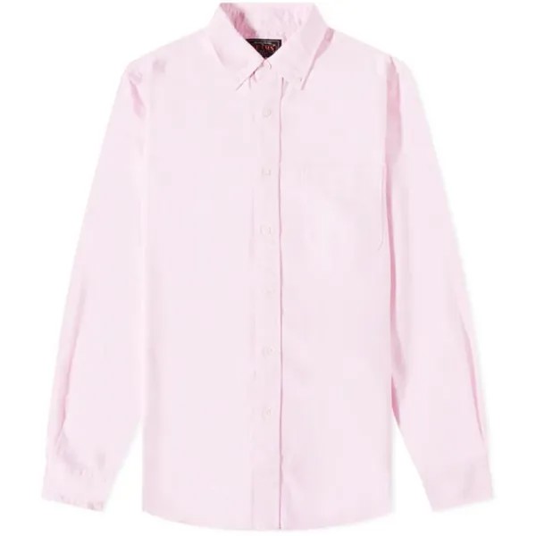 Оксфордская рубашка на пуговицах Beams Plus, розовый