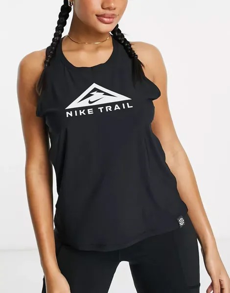 Черная майка с логотипом Nike Trail