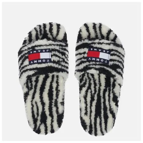 Женские сланцы Tommy Jeans Wild Animal Printed Pool Slide чёрный , Размер 37 EU