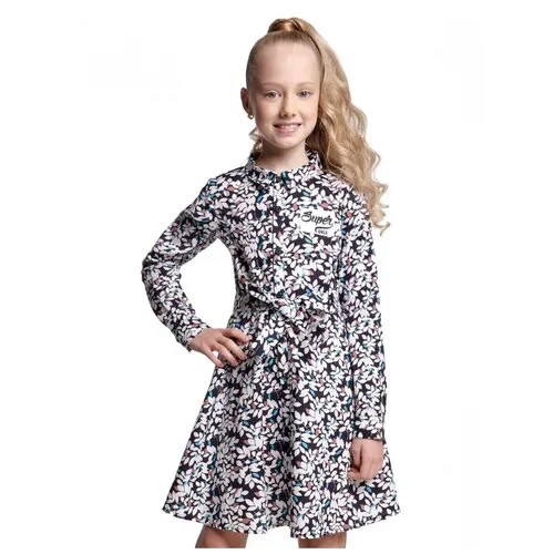 Платье Mini Maxi, хлопок, флористический принт, размер 116, мультиколор
