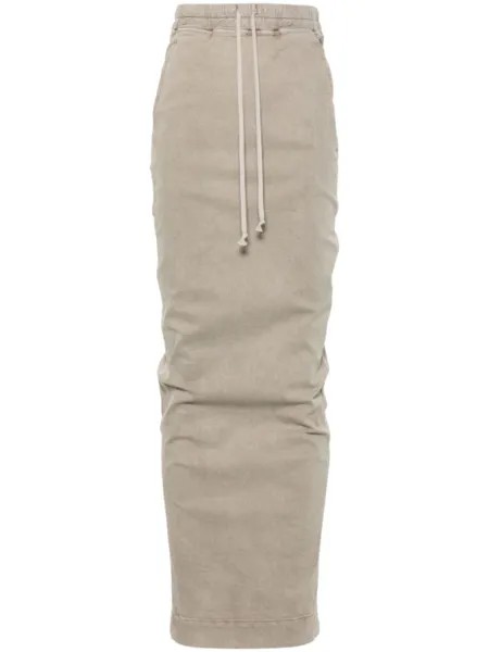 Rick Owens DRKSHDW джинсовая юбка миди Pillar, нейтральный цвет