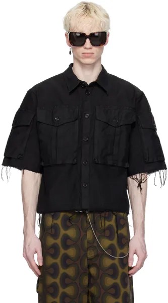 Черная перекрашенная рубашка Dries Van Noten