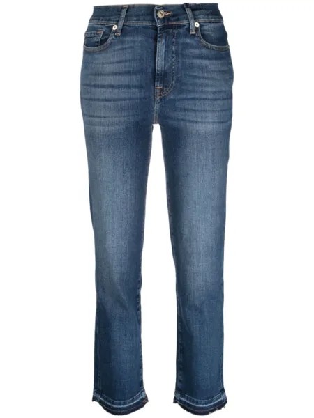 7 For All Mankind укороченные джинсы прямого кроя, синий
